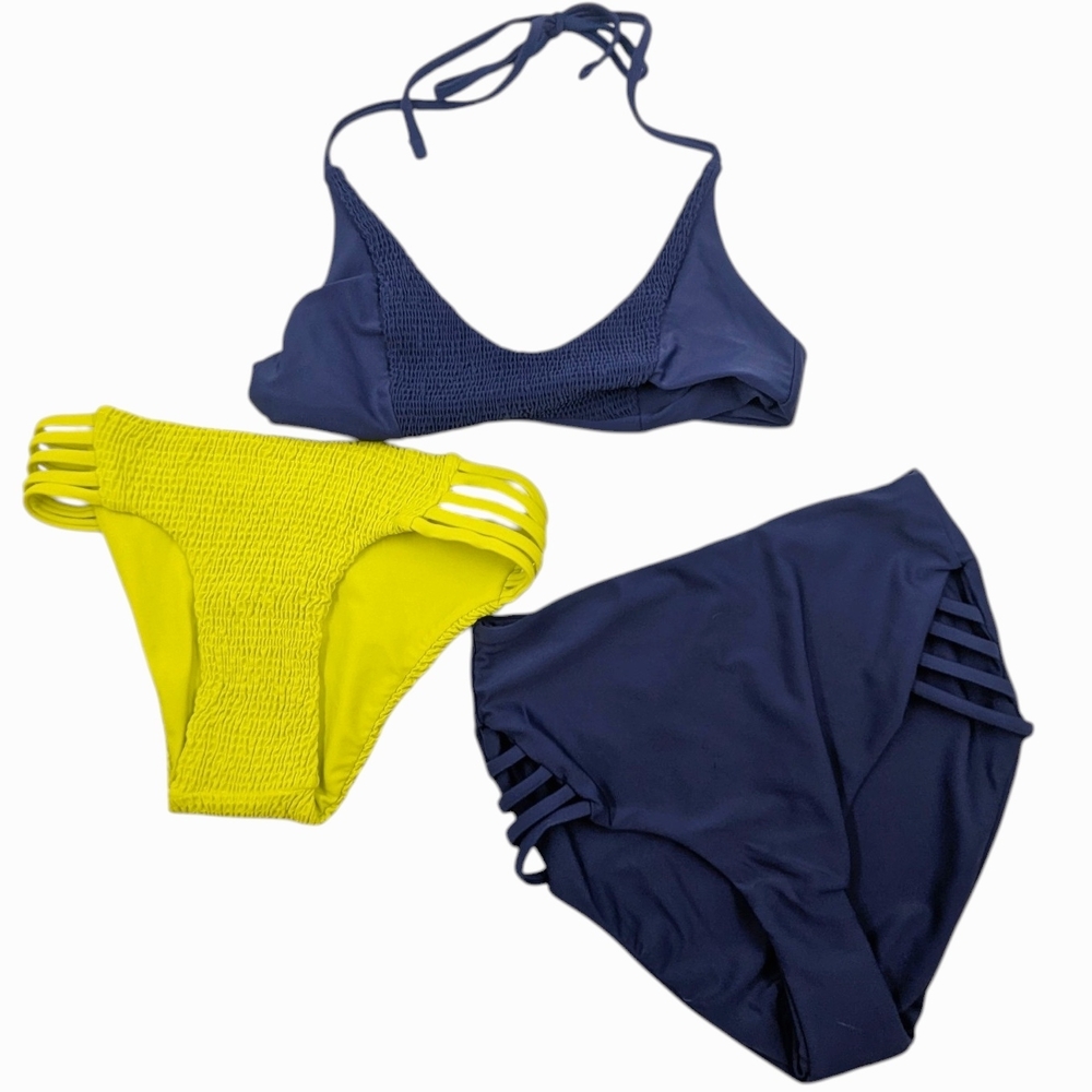 TORI PRAVER Seafoam Seersucker Bikini Bundle NWT Sz S/M